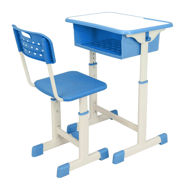 Lifting Children Multifunctional Study Desk and Chair Set with Storage Bin Blue