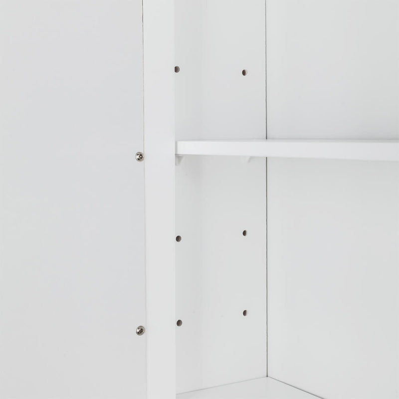 Wall Mounted Cabinet Shelf With Mirror White