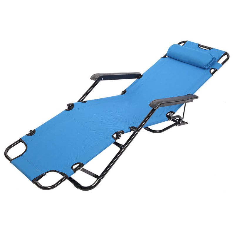 Portable Dual Purposes Extendable Folding Reclining Chair Blue