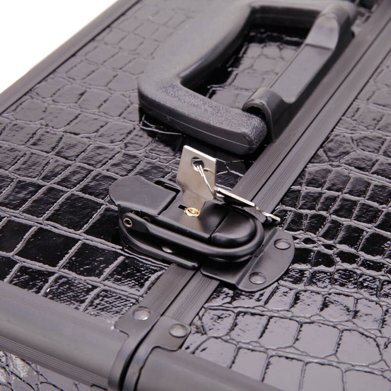 High-end Portable Foldable Inner Layers Cosmetics Storage Case Black