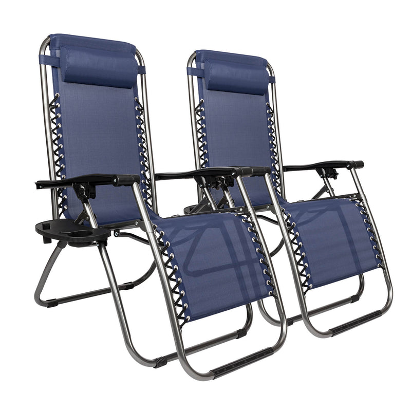 Plum Blossom Lock Portable Folding Chairs with Saucer Blue
