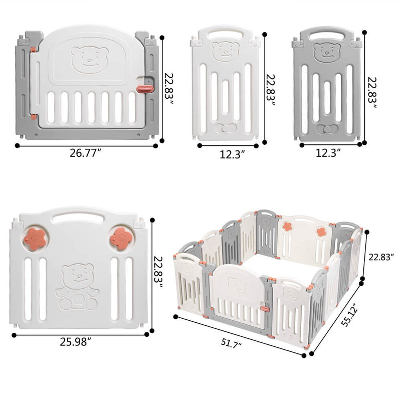 Baby 14 Panel Playpen Activity Centre Indoor Outdoor Playards Fence Safety Play Yard