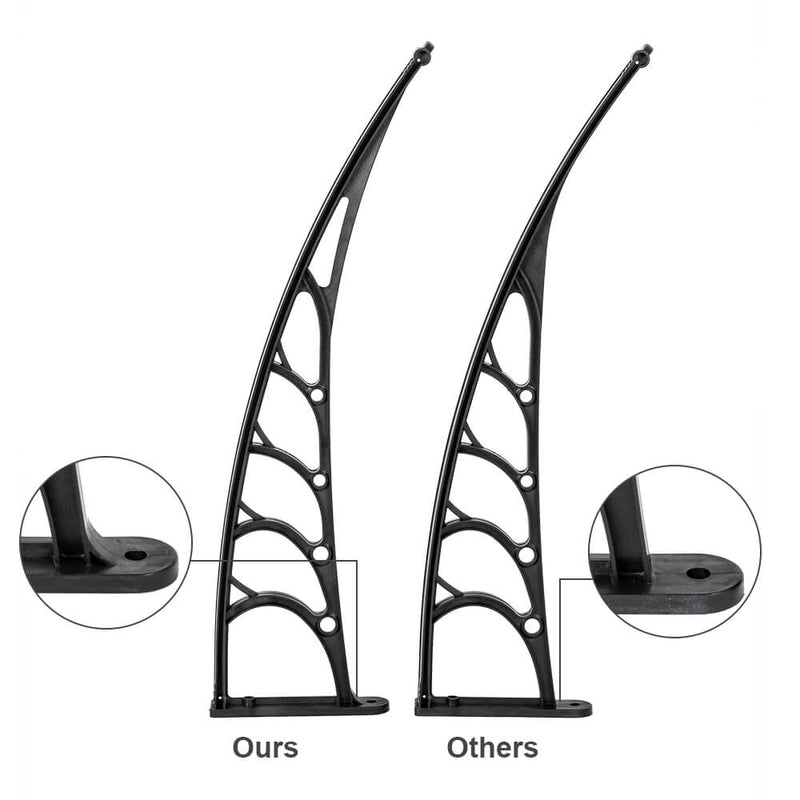 40" x 80" Door Window Awning, Front Door Outdoor Patio Awning Canopy UV Protection, Black Bracket