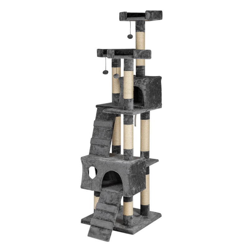 Cat Tree Tower Condo Furniture  Scratch Post Pet House Gray 66 inches