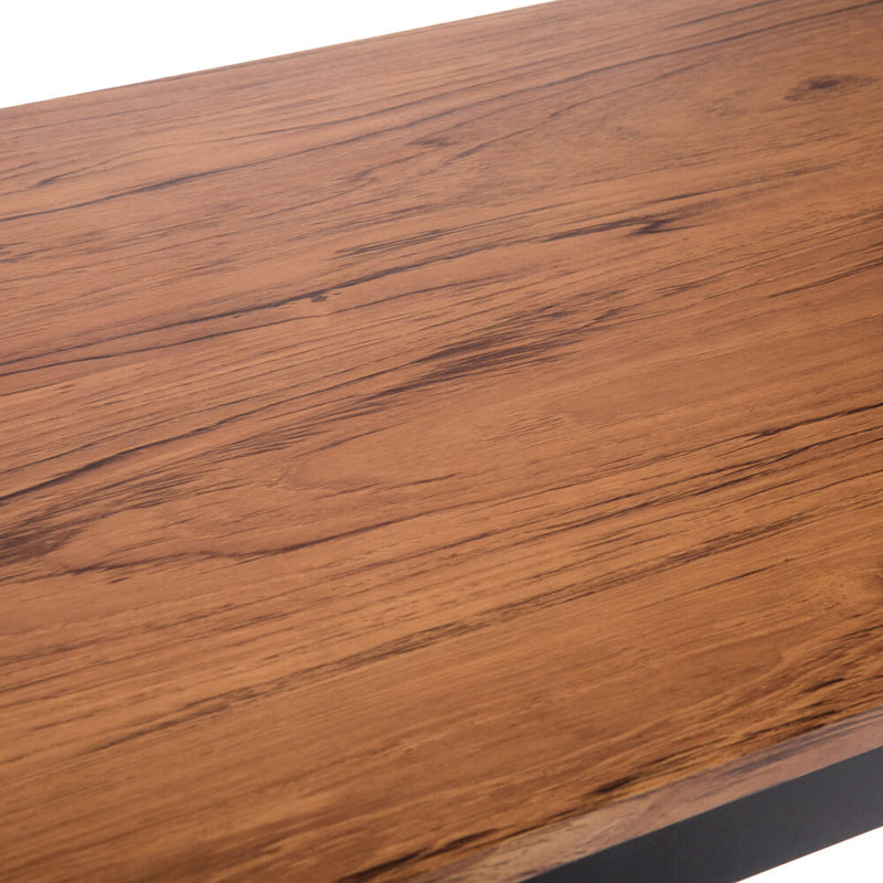PVC Wood Grain Simple Bar Table Tound Bar Stool (One Table And Two Stools)