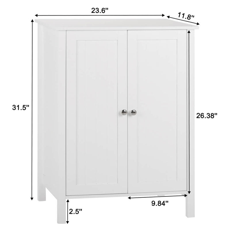 Double Doors Bathroom Cabinet White