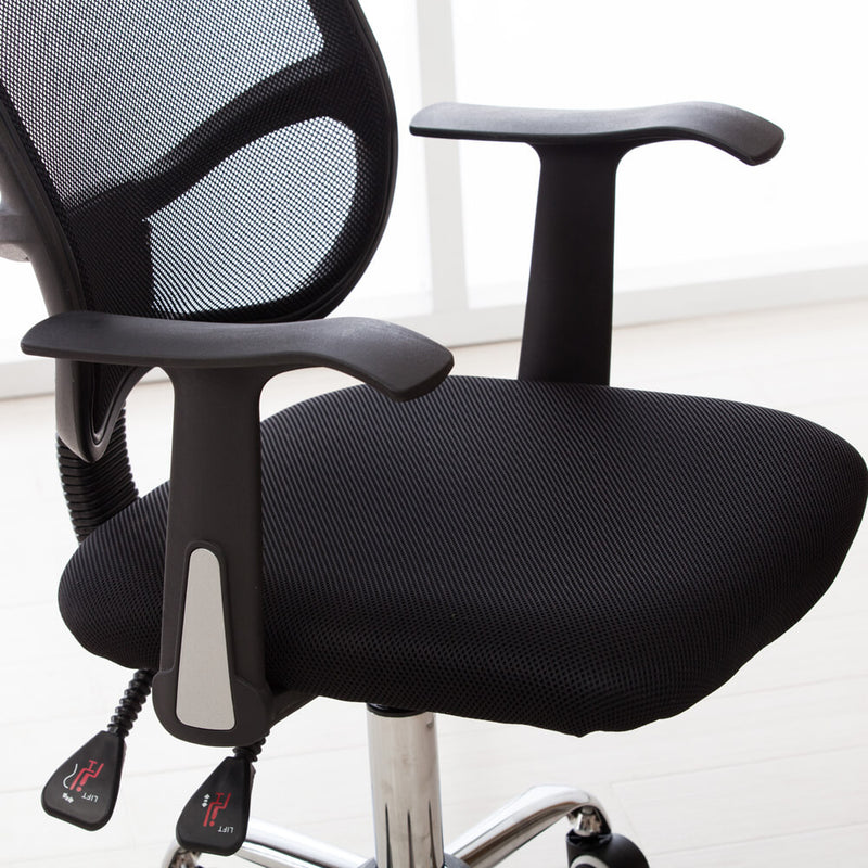 Mesh Back Gas Lift Back Tilt Adjustable Office Swivel Chair Black