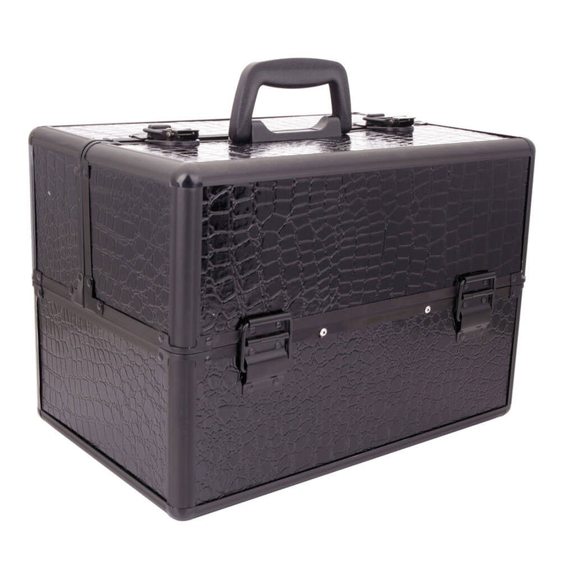 High-end Portable Foldable Inner Layers Cosmetics Storage Case Black