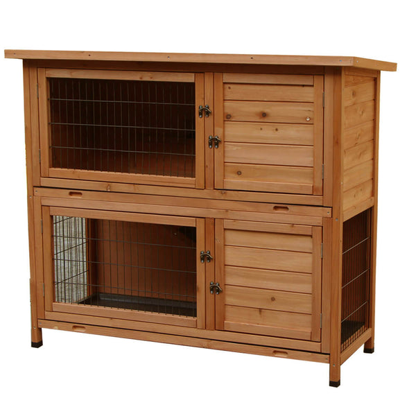 48 inches 2 Tiers Waterproof  Coop Wood House Pet Cage for Small Animals