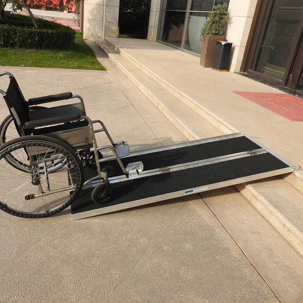 6 Ft Home Corridor Aluminum Alloy Folding Ramp Black