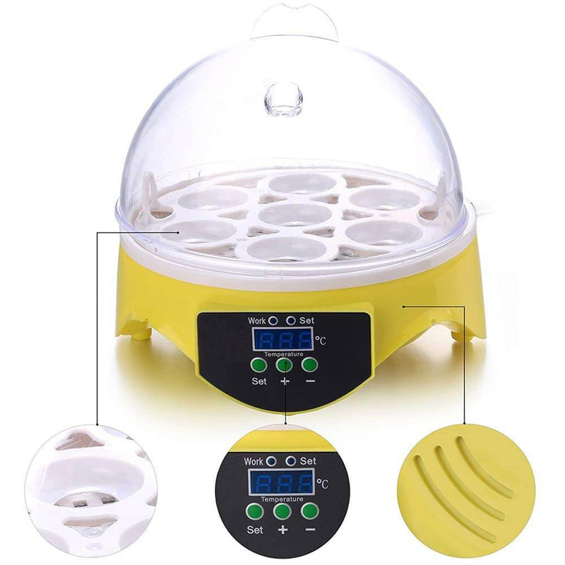7 Eggs Automatic Mini Egg Incubator with Temperature Control