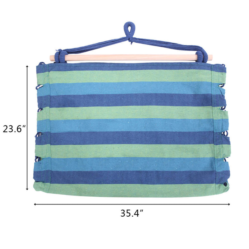 Hammock Swing, Hanging Rope Hammock Chair Swing, Cotton Hanging Air Swing with Cushions for Patio Porch Yard Tree, Blue