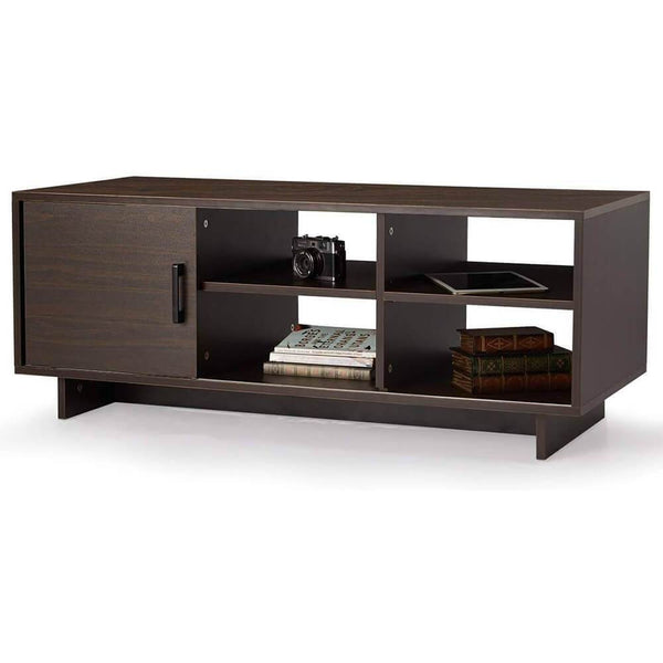 Mid-Century Coffee Tables with Storage Shelf for Living Room Bedroom, Brown