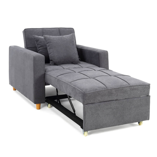 Sofa Bed 3-in-1 Convertible Chair Multi-Functional Sofa Bed Adjustable Recliner(Dark Grey)
