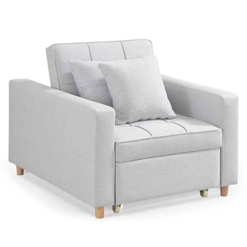 Sofa Bed 3-in-1 Convertible Chair Multi-Functional Sofa Bed Adjustable Recliner(Light Grey)