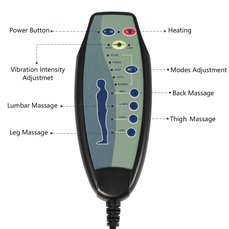 Massage Recliner PU Leather Ergonomic Lounge Heated Chair 360 Degree Swivel Recliner (Black)