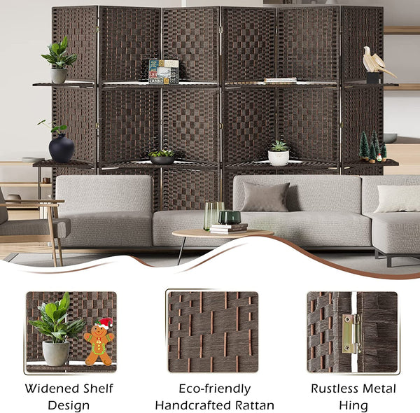6 Panel Weave Fiber Room Divider