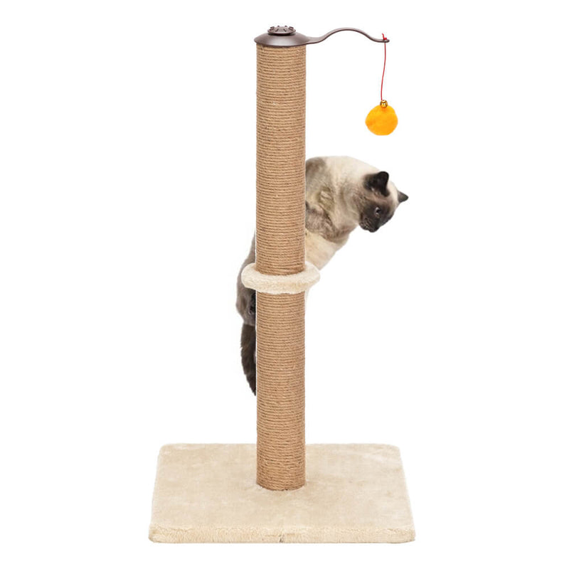 360° Rotatable Cat Climb Holder Tower Climbing Tower Beige with Two Toys 26 inches