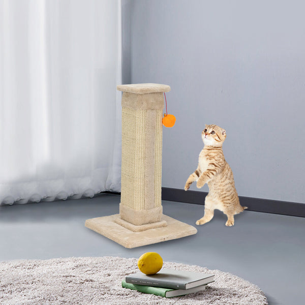 Cat Climb Holder Tower Cat Tree Cat Scratching Sisal Post Tree Climbing Tower Beige 21 inches