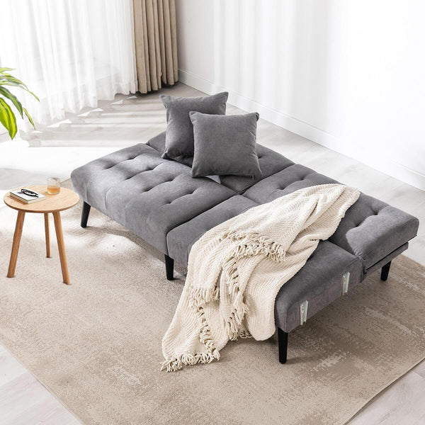 Convertible Foton Sectional Sleeper Sofa Bed Couch Small Apartment Furniture Dark Gray