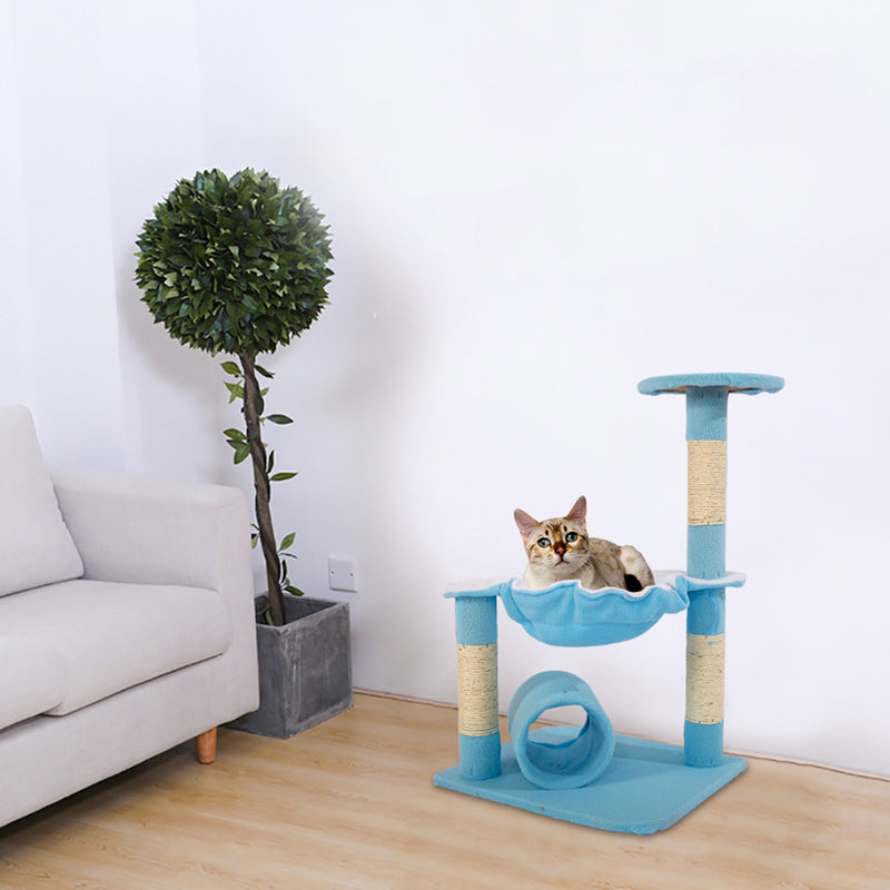 Stable Cute Sisal Cat Climb Holder Cat Tower Lamb Blue