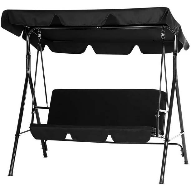 Stainless Steel Porch Swing - Black