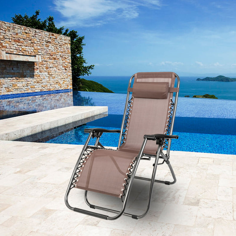 Lock Portable Folding Chairs Brown