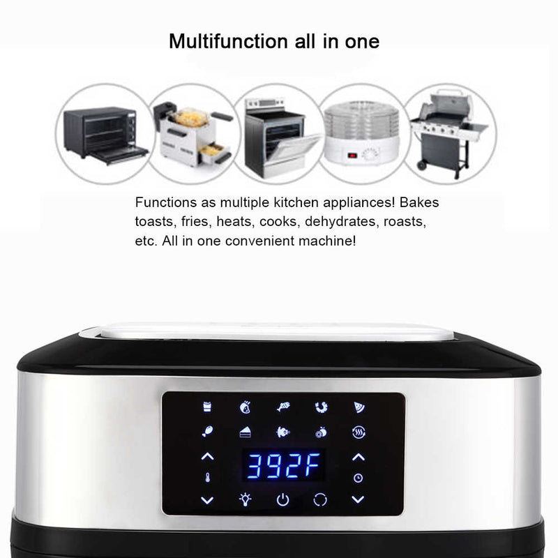 16L All-in-One Air Fryer 1800W Roast, Bake, Dehydrator, Oilless Cooker Black Black