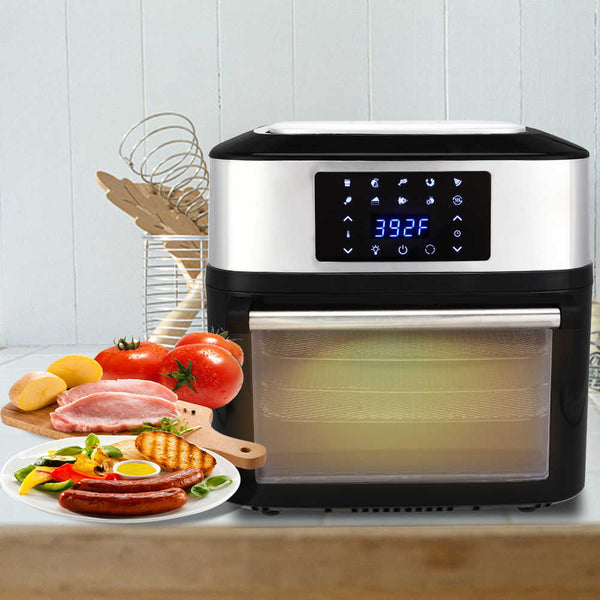 16L All-in-One Air Fryer 1800W Roast, Bake, Dehydrator, Oilless Cooker Black Black