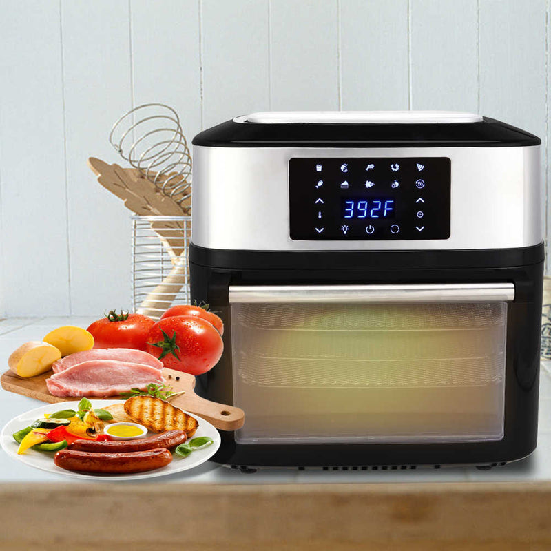 16L All-in-One Air Fryer 1800W Roast, Bake, Dehydrator, Oilless Cooker Black Black
