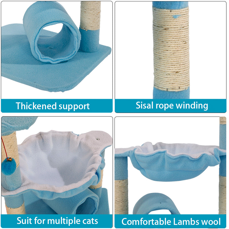 Stable Cute Sisal Cat Climb Holder Cat Tower Lamb Blue