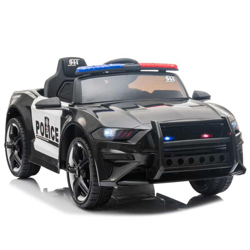 Police Sports Car Ride On Car Dual Drive Remote Control Black