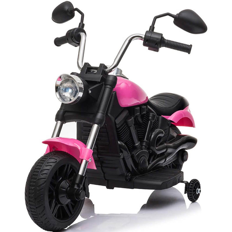 Ride on Toy for Kids Battery Powered Motorcycle With Training Wheels Pink