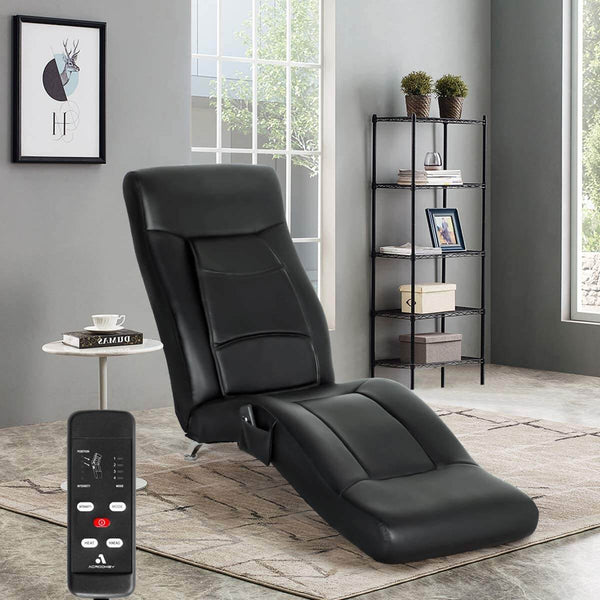 Massage Chaise Lounge Chair, Indoor Chaise Chair for Bedroom, Living Room with Vibration Heat Fuction, New Black