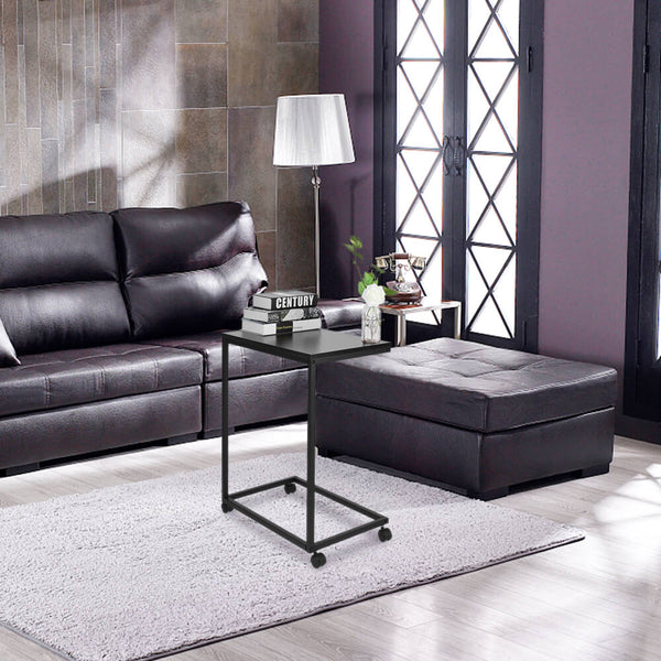 Movable Workstation Office Side Table Accent Table Black