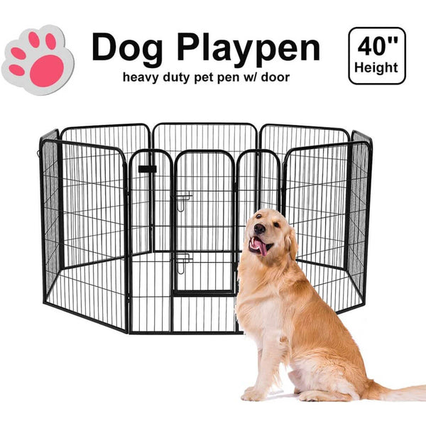 40 inch Dog Playpen with Door Heavy Duty Foldable Playpen Kennel