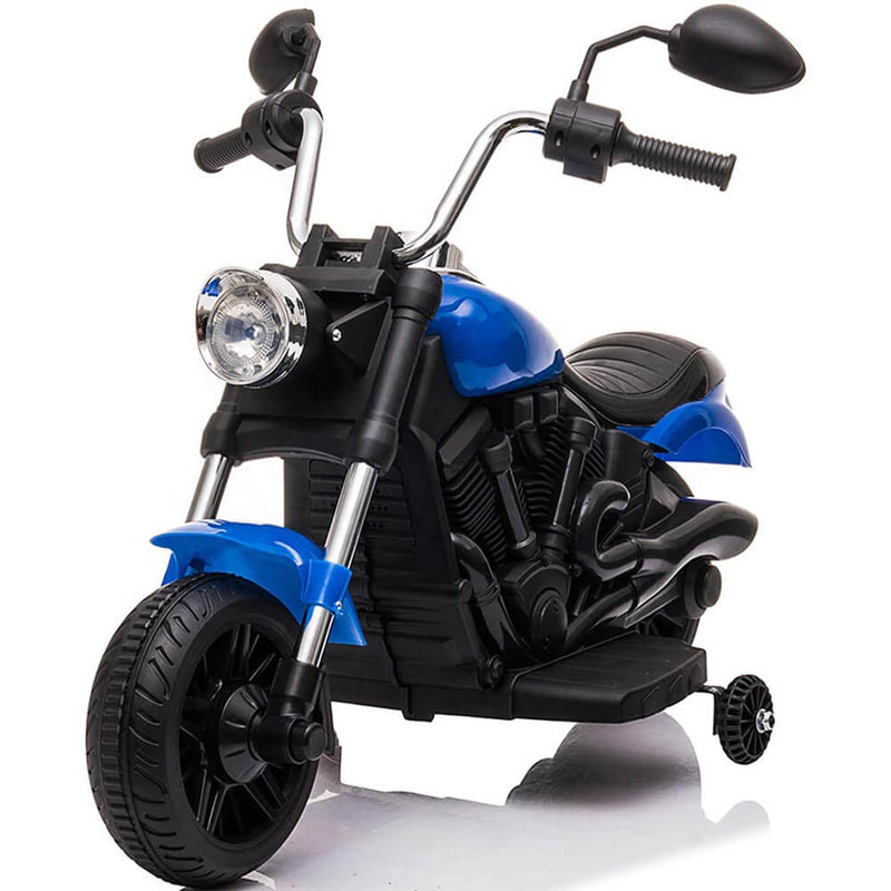 Ride on Toy for Kids Battery Powered Motorcycle With Training Wheels Blue