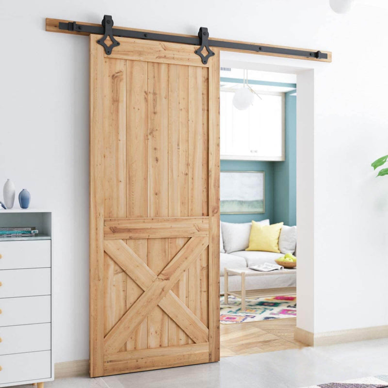 HomHum Sliding Barn Door Hardware Kit Rhombic Shape Heavy Duty Sturdy Modern