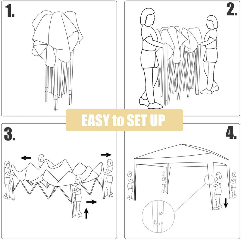 10' x 10' Folding Canopy Tent Portable Sun Shelter with Carry Bag