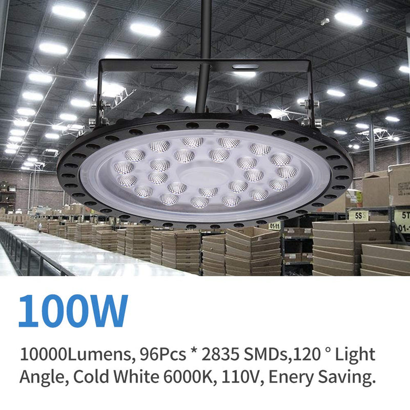 100W UFO LED High Bay Light Factory Warehouse Flood Light Commercial LED 4 Pcs