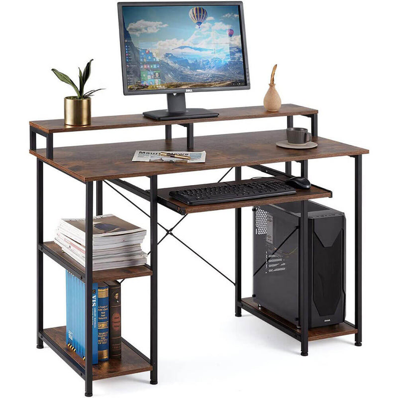 47inch Computer Desk,Modern Home Office Desks with Open Storage Shelves