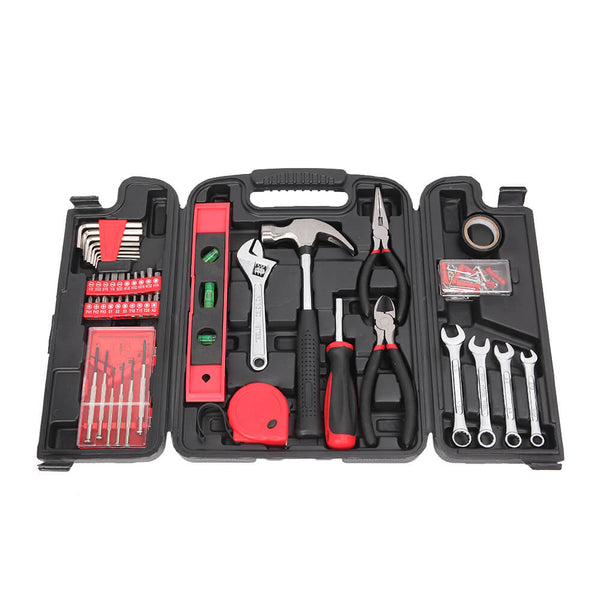 136 Piece Tool Set-General Household Hand Tool Kit, Auto Repair Tool Set Red