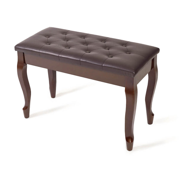 29''Genuine Leather Piano Bench with Storage, Duet Size Artist Concert Piano Bench Stool, Brown