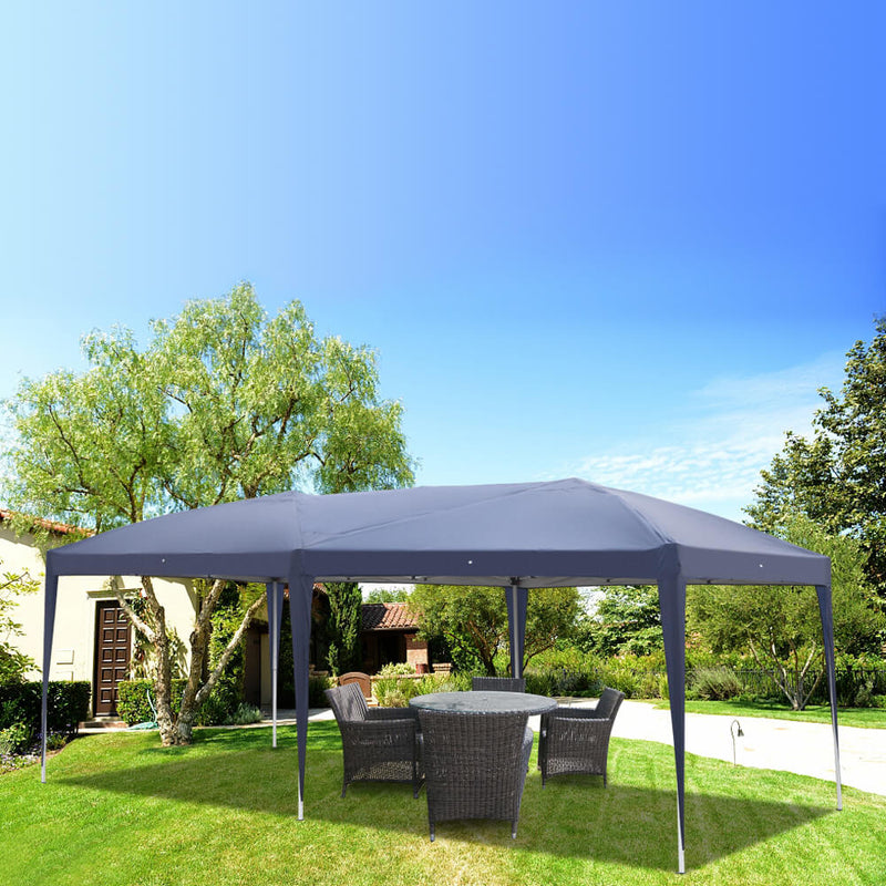 Waterproof Canopy Tent 10 x 20ft with Carry Bag for Camping Blue