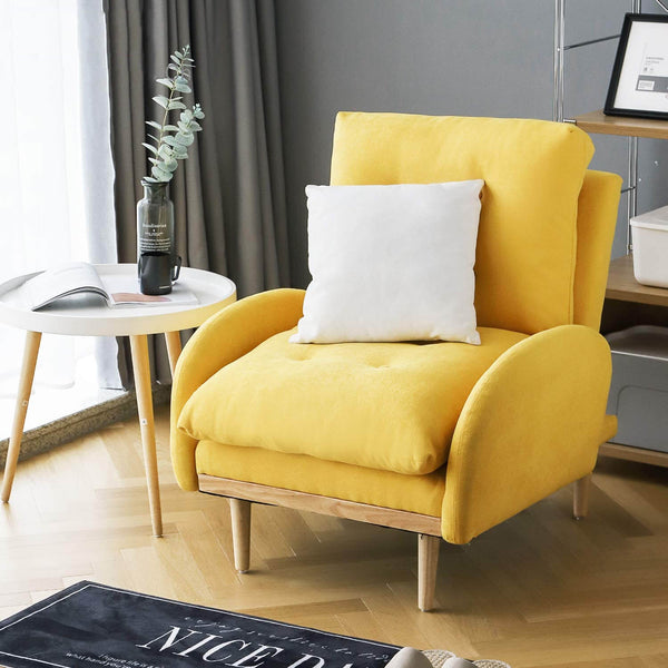 Sofa Chair with Ottoman Fabric Lounge Recliner Adjustable Backrest