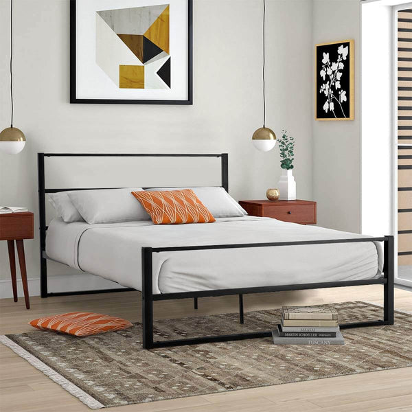 Metal Bed Frame Full Size,Heavy Duty Platform with Headboard