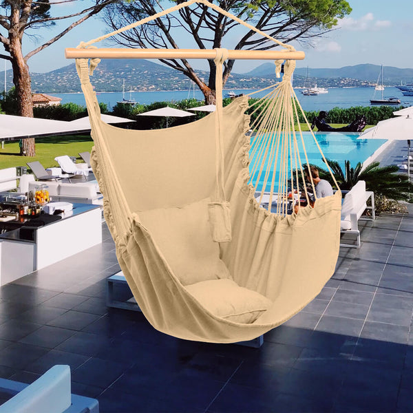 Hang Swing Chair Hammock Terylene Light Coffee