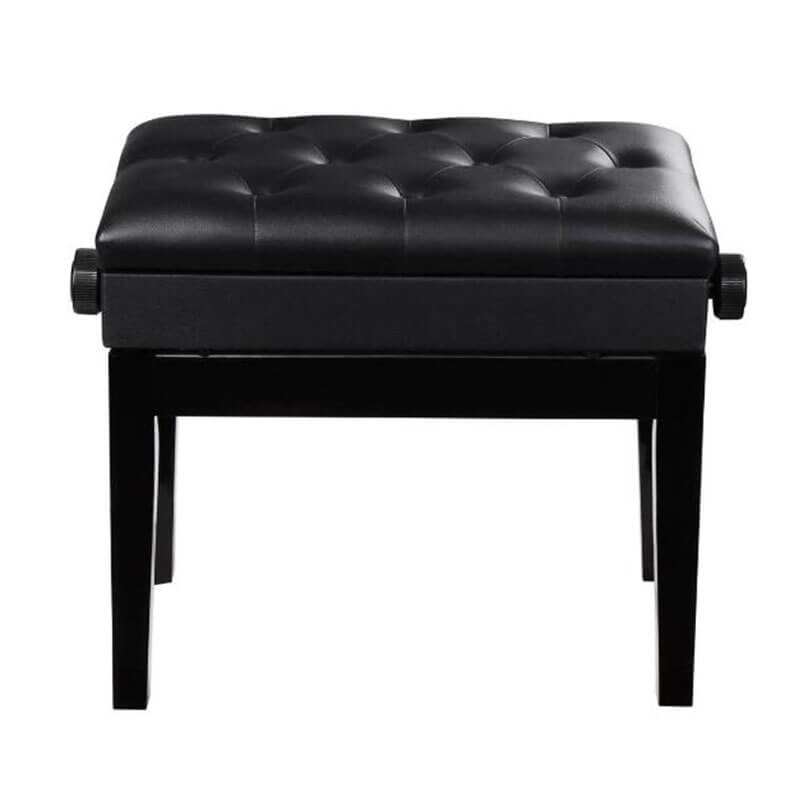 22'' Genuine Leather Piano Bench, Adjustable Artist Concert Piano Bench Stool, Black