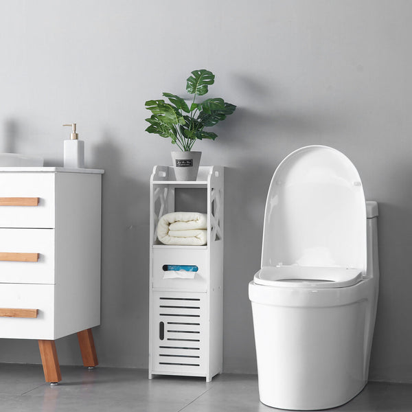 3-tier Bathroom Storage Cabinet White