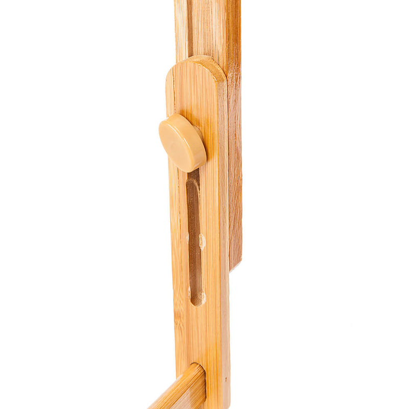 Double Flowers Engraving Adjustable Bamboo Computer Desk, 21 inches